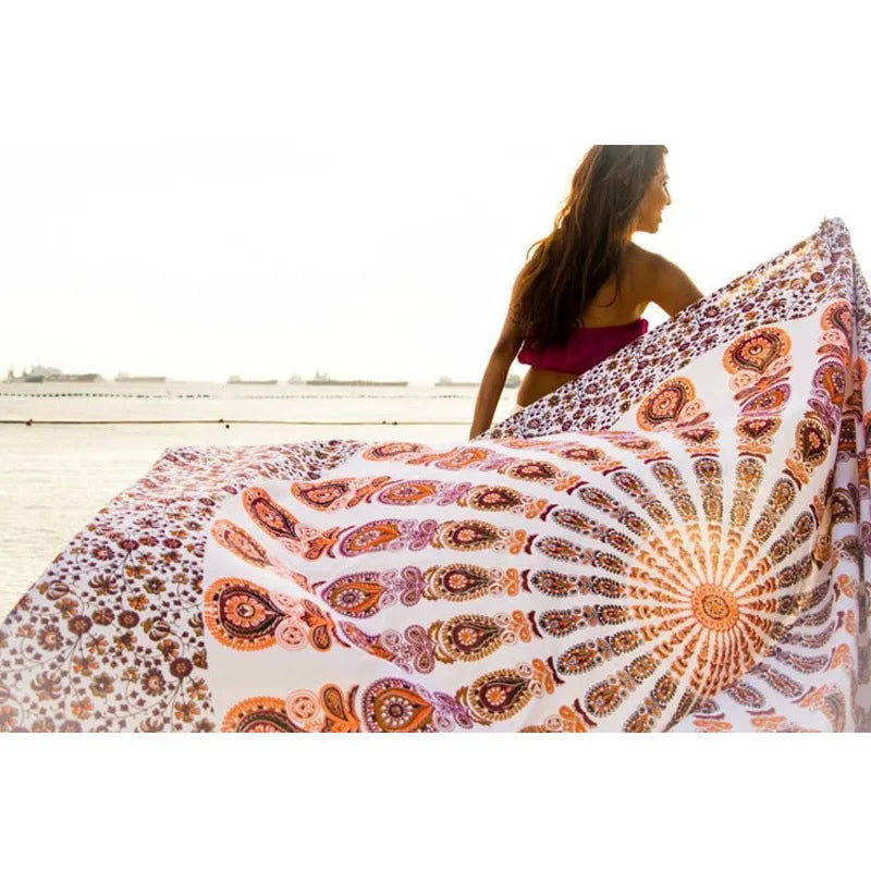 New Indian Mandala Tapestry Hippie Home Decorative Wall Hanging Bohemia Beach Mat Table Cloth 200X148Cm