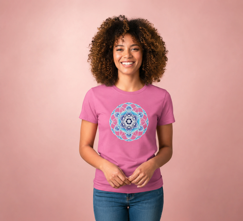 T-shirt Femme  Mandala Métatron en Géométrie Sacrée en Coton