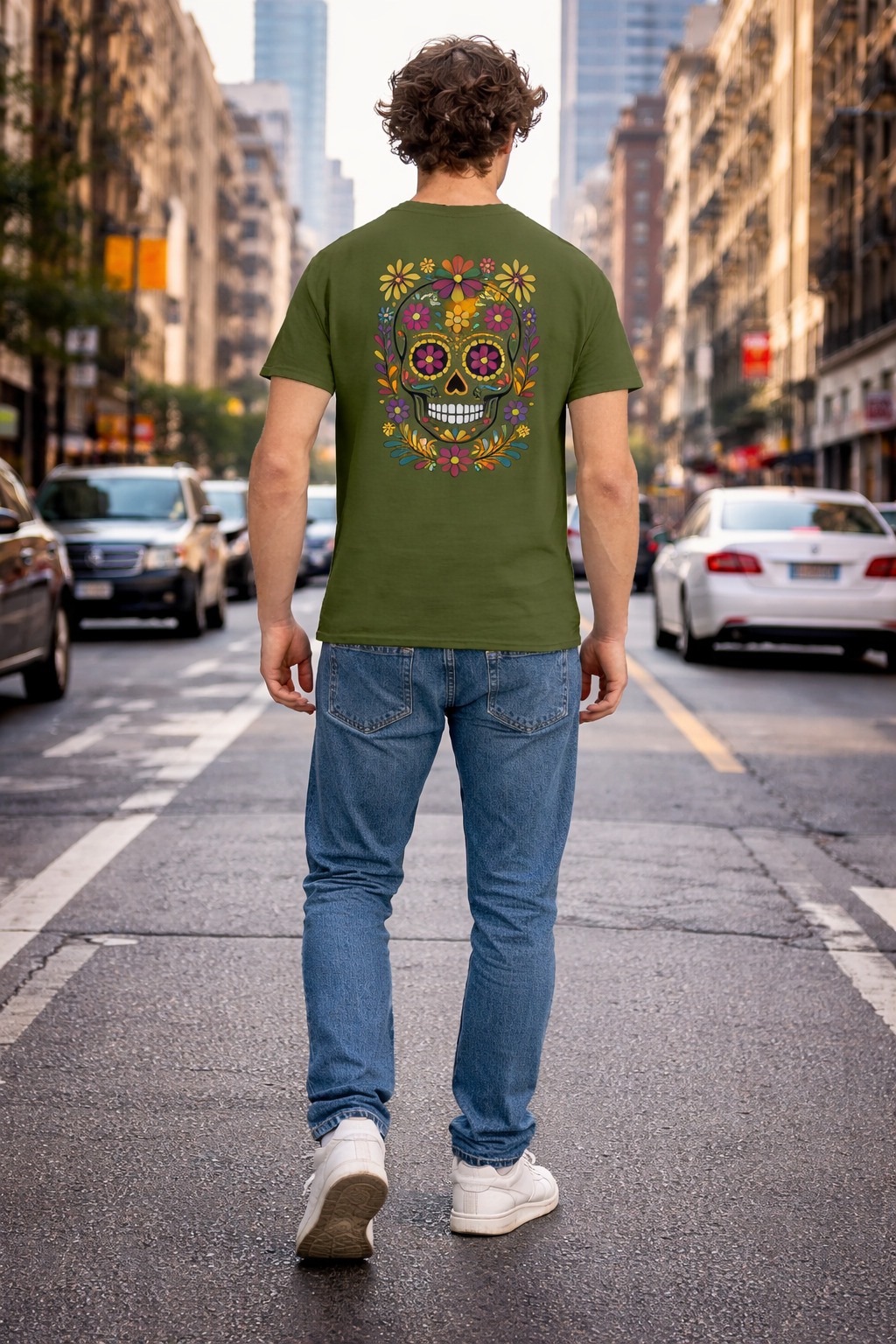T-shirt Homme Calavera Bloom | Gildan Coton Épais Premium