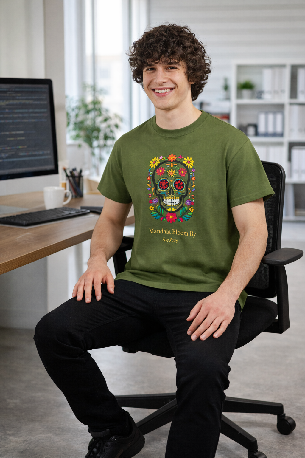 T-shirt Homme Calavera Bloom | Gildan Coton Épais Premium