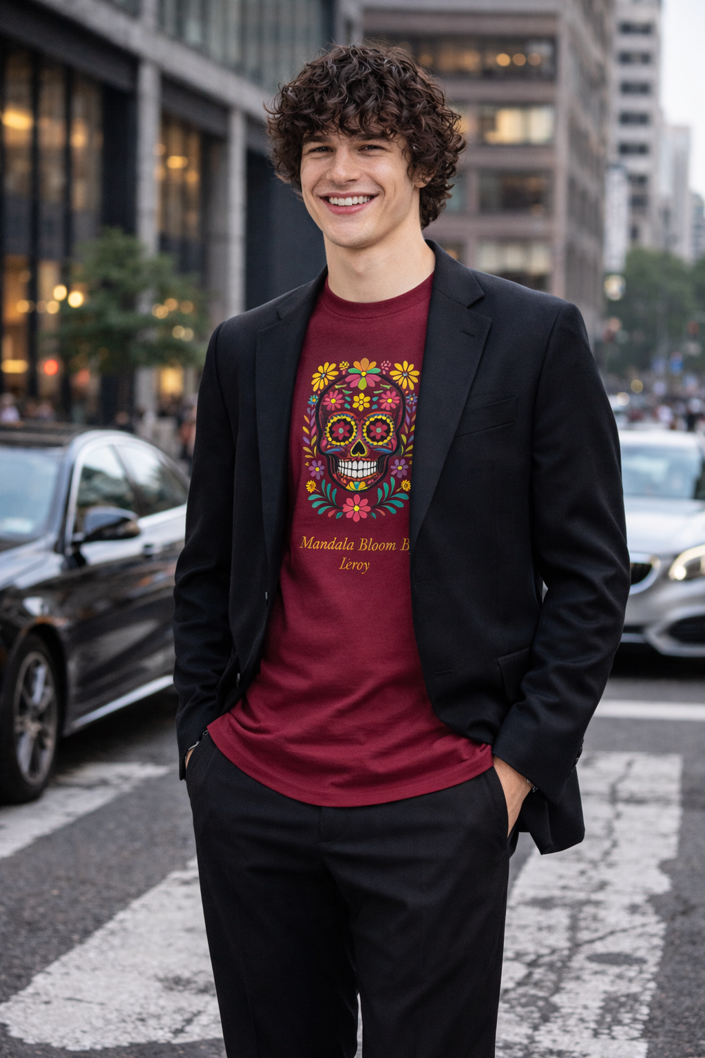 T-shirt Homme Calavera Bloom | Gildan Coton Épais Premium