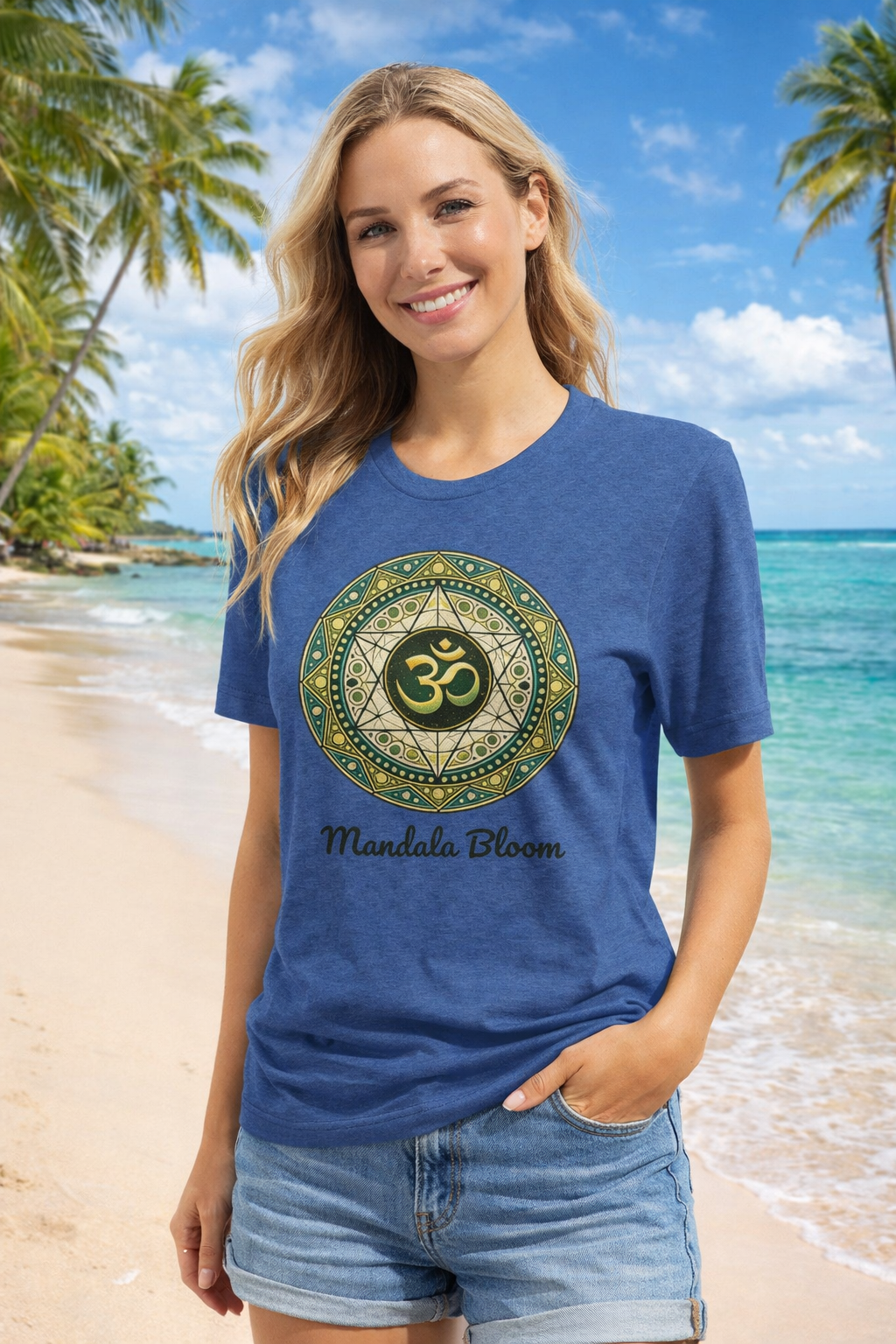 T-shirt Femme Mandala Bloom OM Harmonie – Élégance Spirituelle et Paix Intérieure