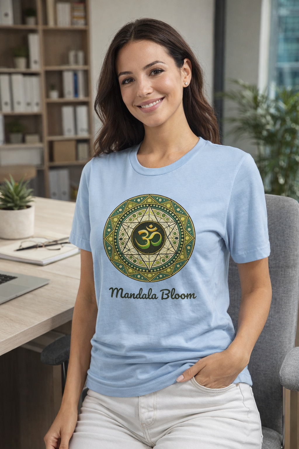 T-shirt Femme Mandala Bloom OM Harmonie – Élégance Spirituelle et Paix Intérieure