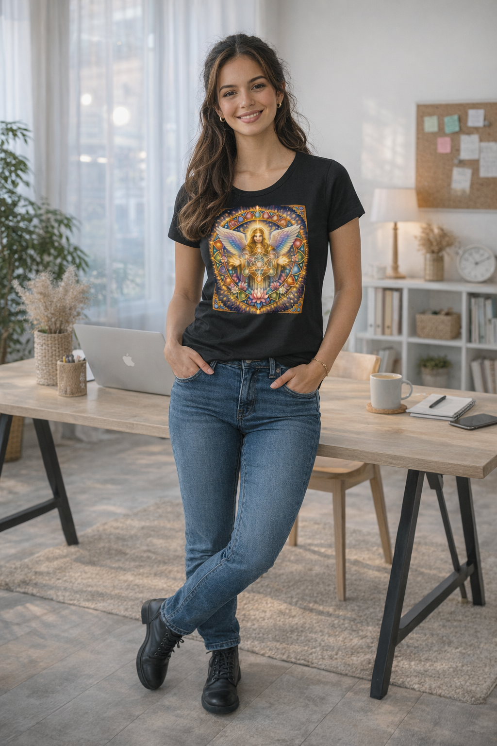 T-shirt Femme Premium Ange de Guérison – Douceur, Confort et Énergie Apaisante