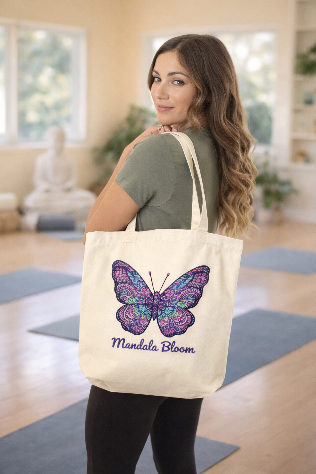 Tote Bag Coton Bio Mandala Papillon – Douceur, Nature & Évolution | SOL’S Organic Zen