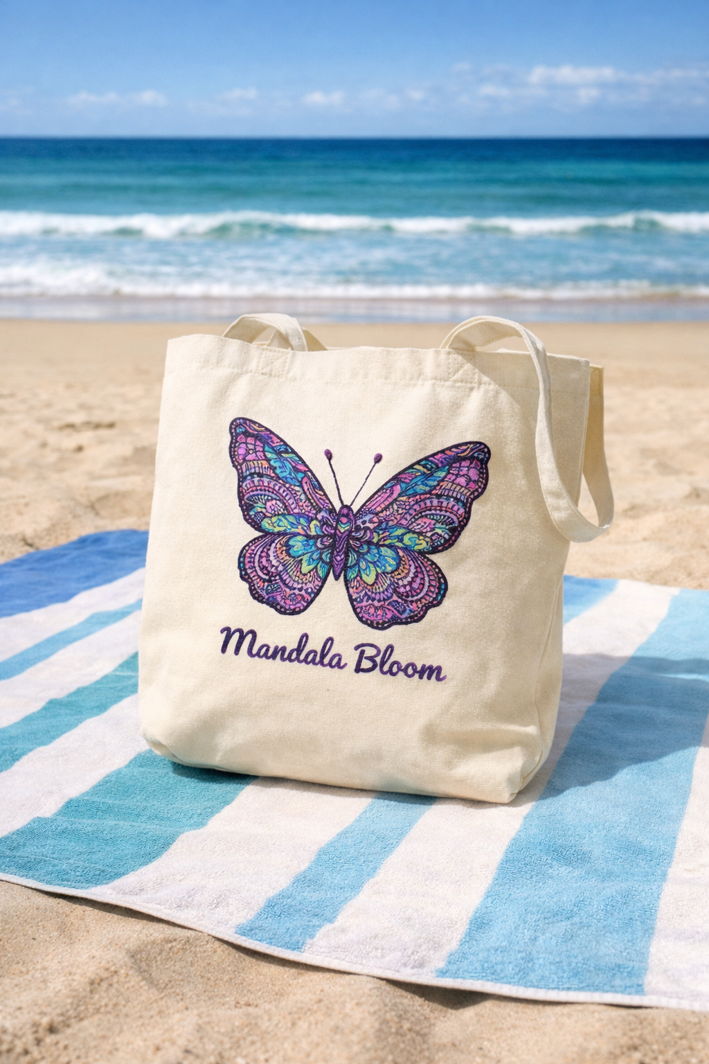 Tote Bag Coton Bio Mandala Papillon – Douceur, Nature & Évolution | SOL’S Organic Zen