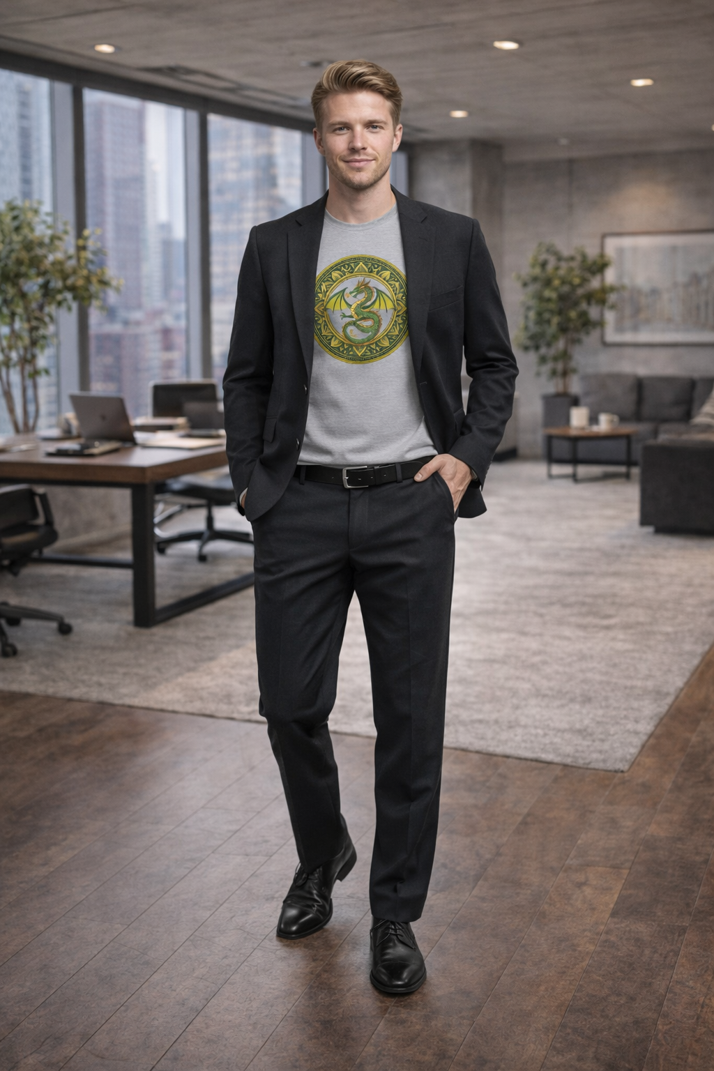 T-shirt Homme Mandala Dragon de Sagesse – Force & Sérénité