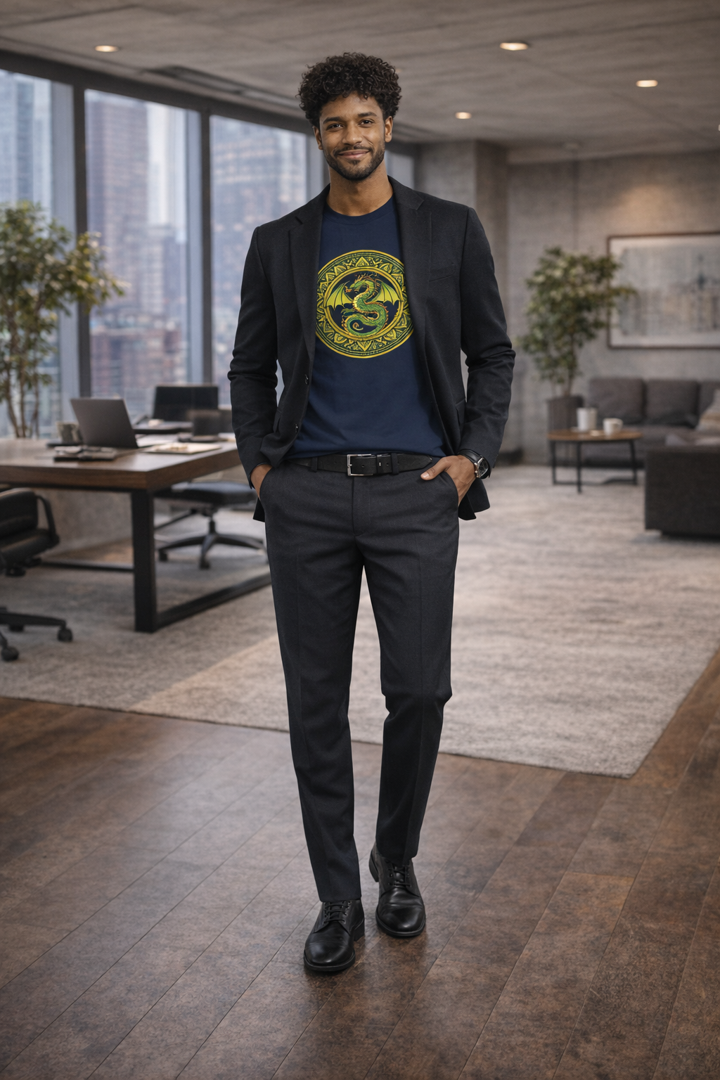 T-shirt Premium Homme Dragon de Sagesse – Coupe Classique en Coton Épais | Gildan 2000